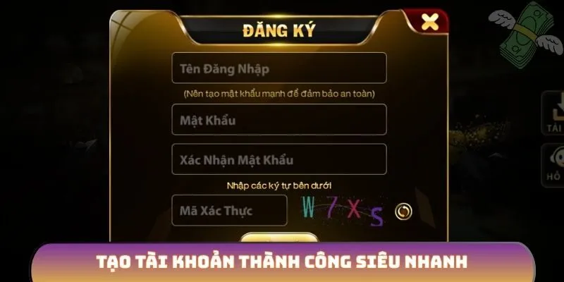 Tạo tài khoản thành công siêu nhanh
